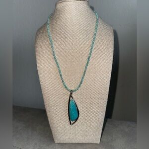 Turquoise mini bead necklace with pendant by Jay King